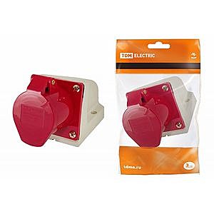 Розетка 115 стационарная 3Р+РЕ+N 16А 380В IP44 TDM*