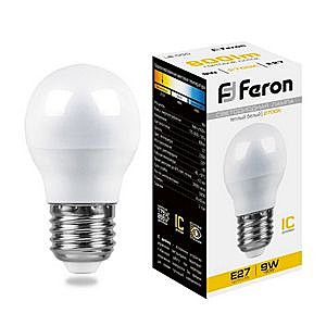 Лампа светодиодная FERON LB-550 (9W) 230V E27 2700K G45 шар  