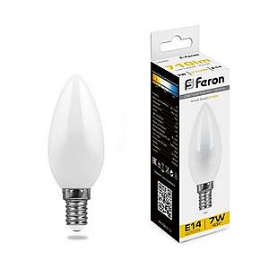 Лампа светодиодная FERON LB-570 (9W) 230V E14 4000K С35 свеча