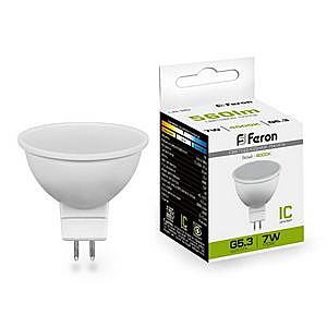 Лампа светодиодная FERON LB-26 13-80LED (7W) МАТОВАЯ 230V G5.3 4000K MR16 