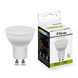 Лампа светодиодная FERON LB-26 80LED (7W) 230V GU10 4000K MR16 