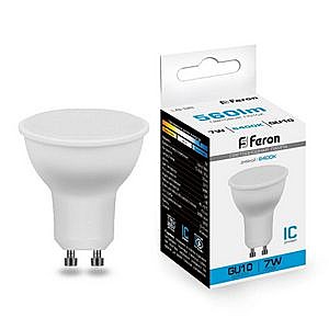 Лампа светодиодная FERON LB-26 80LED (7W) 230V GU10 6400K MR16 