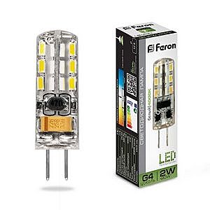 Лампа светодиодная FERON LB-420 24LED (2W) 12V G4 4000K капсула силикон 