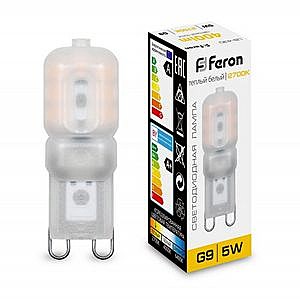 Лампа светодиодная FERON LB-430 14LED (5W) 230V G9 2700K матовая