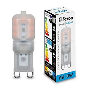 Лампа светодиодная FERON LB-430 14LED (5W) 230V G9 6400K матовая 