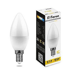 Лампа светодиодная FERON LB-72 8LED (5W) свеча 230V E14 2700K 