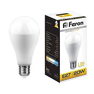 Лампа светодиодная FERON LB-98 (20W) 230V E27 2700K 1750lm  A65 