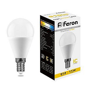 Лампа светодиодная FERON LB-750 (11W) 230V E14 2700K G45 шар
