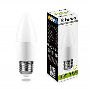 Лампа светодиодная FERON LB-770 (11W) 230V E27 4000K С35 свеча