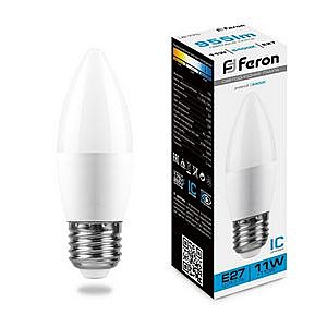 Лампа светодиодная FERON LB-770 (11W) 230V E27 6400K С35 свеча