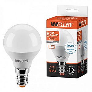 Светодиодная лампа WOLTA 25S45GL7.5E14 7.5Вт 4000K E14