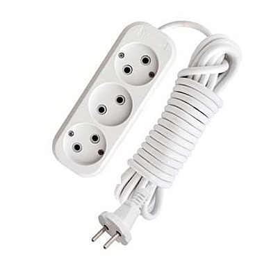Удлинитель 3 гн. 3м, Е-203, ПВС 2*0,75, Universal